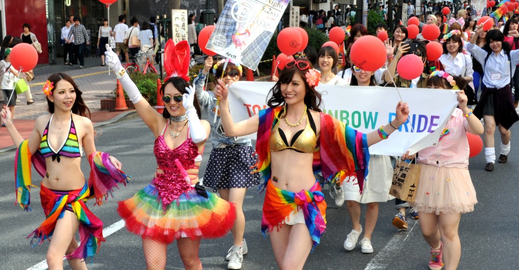 Tokyo Rainbow Pride 2015 , at Yoyogi park-Shibuya, Parade on April 26, 2015. Hodo-bu Osaki reports. YOSHIAKI MIURA PHOTO